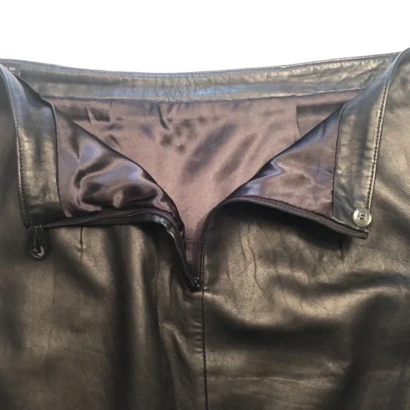Vintage 111 STATE Black Leather Short Skirt - Picture 4 of 12